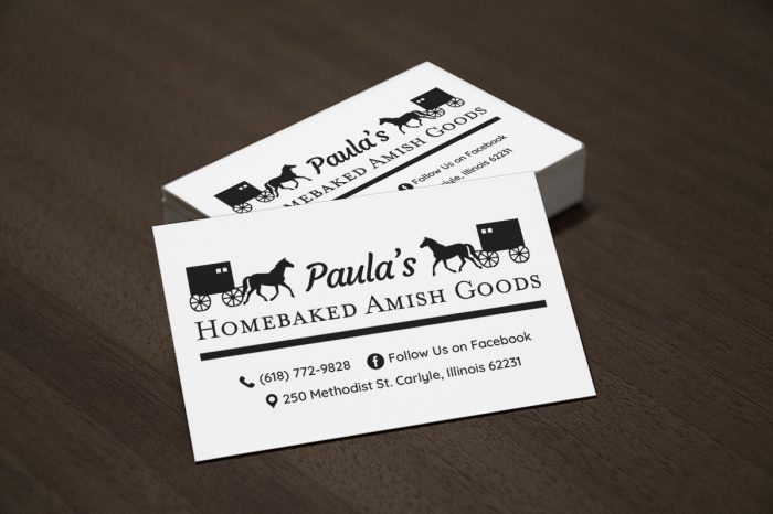 Paula's Homebaked Amish Goods - Business Card Design